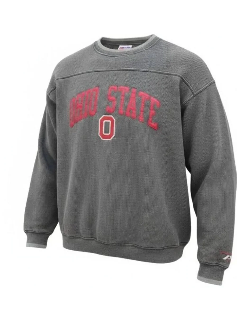 Vintage 90s Ohio State Buckeyes Pro Player Crewneck Sweatshirt Gray Ribbed XL